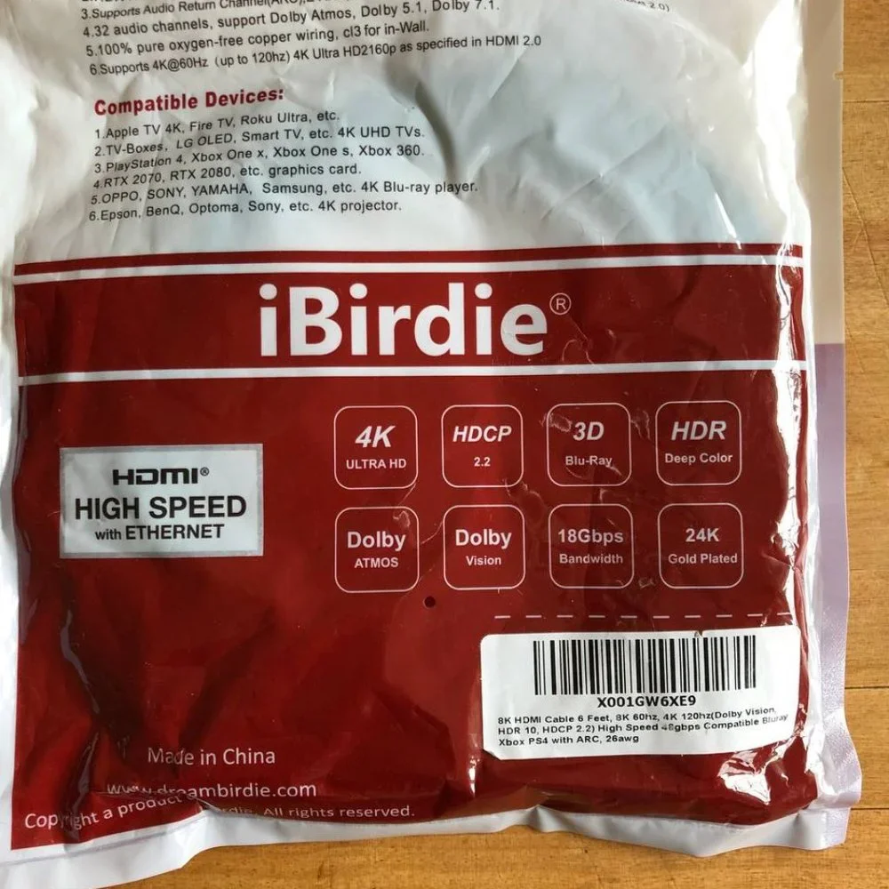 HDMI HIGH SPEED iBirdie Cable 6 Feet
